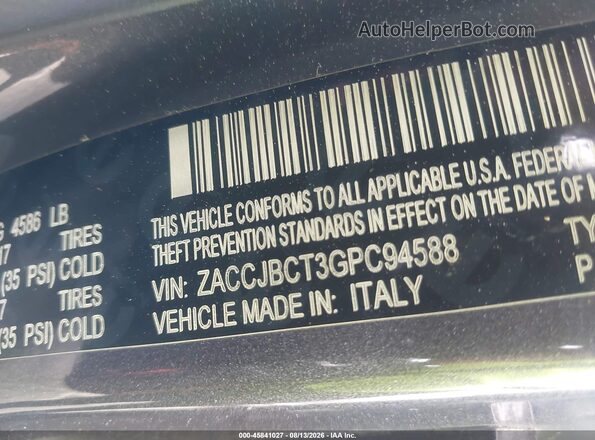 ZACCJBCT3GPC94588 2016 JEEP RENEGADE Gray Engine compartment view