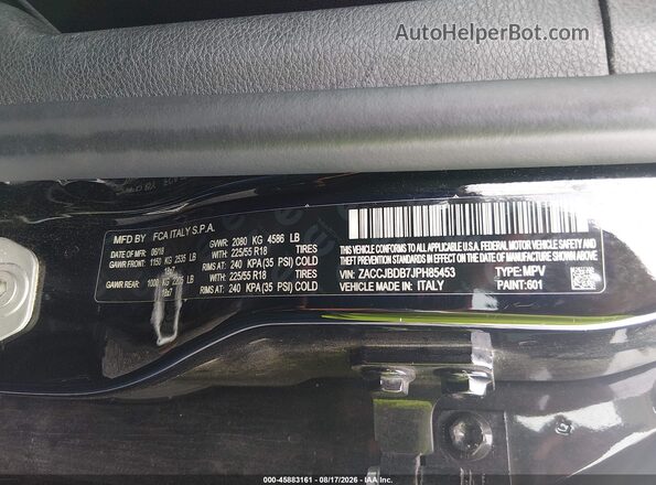 ZACCJBDB7JPH85453 2018 JEEP RENEGADE Черный Вид подкапотного пространства