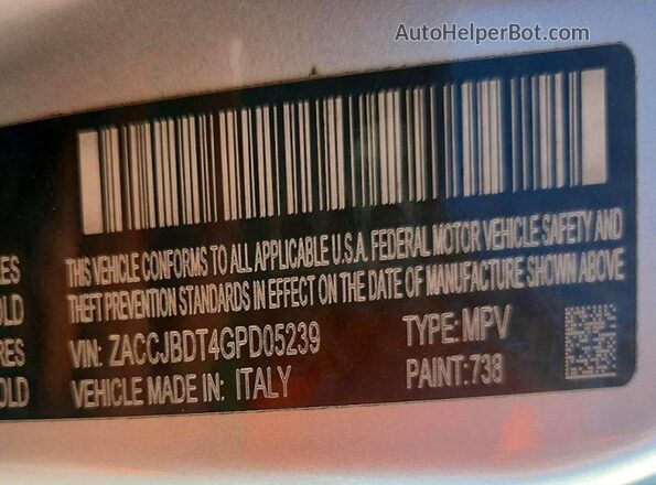 ZACCJBDT4GPD05239 2016 JEEP RENEGADE Silver Widok komory silnika