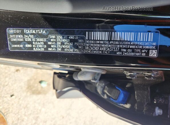 ZACNDFAN1R3A37337 2024 DODGE OTHER Black Widok naklejki z numerem VIN
