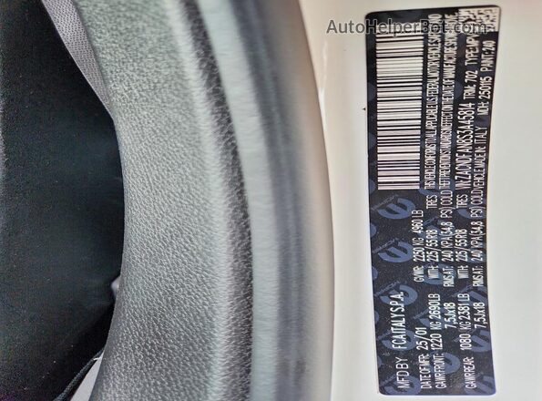ZACNDFAN8S3A45814 2025 DODGE OTHER White Vista de la etiqueta del VIN