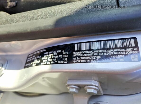 ZACNJAB14KPK37678 2019 JEEP RENEGADE Silver Engine compartment view
