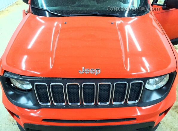 ZACNJBAB2KPJ91574 2019 JEEP RENEGADE Orange Vista del compartimento del motor