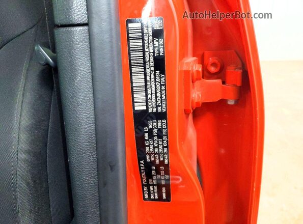 ZACNJBAB2KPJ91574 2019 JEEP RENEGADE Orange Vista de la etiqueta del VIN