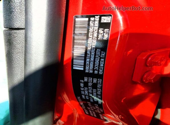 ZACNJBAB2LPL99701 2020 JEEP RENEGADE Red VIN կոդի պիտակի տեսք