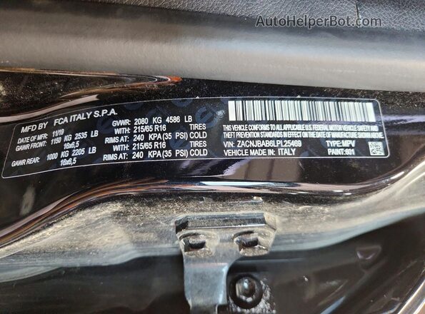 ZACNJBAB6LPL25469 2020 JEEP RENEGADE Black Սալոնի 360 աստիճան տեսք