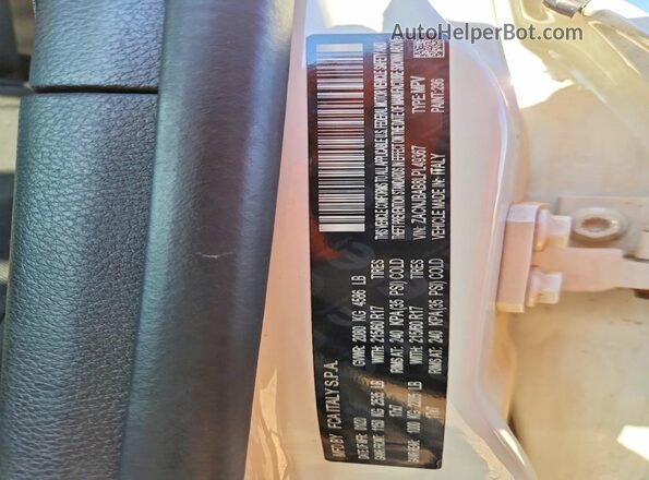 ZACNJBAB8LPL49367 2020 JEEP RENEGADE White Вид наклейки з VIN-кодом