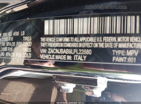 ZACNJBAB9LPL22680 2020 JEEP RENEGADE Black Engine compartment view