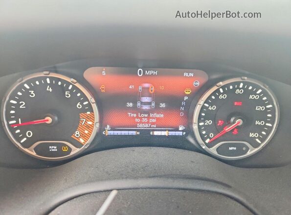 ZACNJBB15LPL22729 2020 JEEP RENEGADE Gray Вид щитка приладів