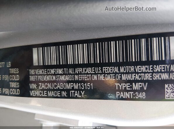 ZACNJCAB0MPM13151 2021 JEEP RENEGADE Silver Вид підкапотного простору