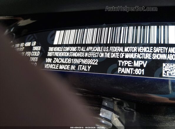 ZACNJDB18NPN69922 2022 JEEP RENEGADE Черный Вид подкапотного пространства
