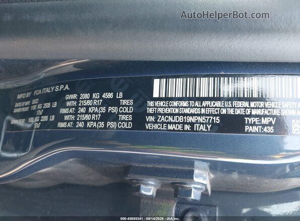 ZACNJDB19NPN57715 2022 JEEP RENEGADE Blue Widok komory silnika
