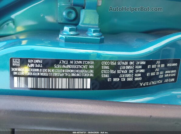 ZACNJDBB0MPN11875 2021 JEEP RENEGADE Blue Вид підкапотного простору
