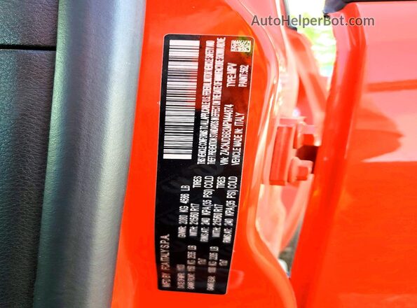 ZACNJDBB2MPM44874 2021 JEEP RENEGADE Orange Вид наклейки з VIN-кодом