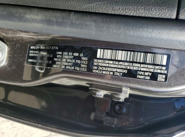 ZACNJDBB5MPM56243 2021 JEEP RENEGADE Gray Widok wnętrza 360 stopni