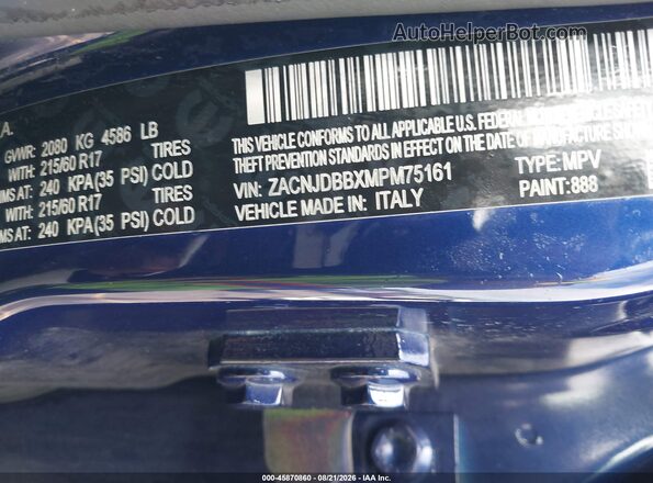 ZACNJDBBXMPM75161 2021 JEEP RENEGADE Синий Вид подкапотного пространства
