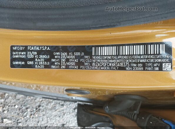 ZACPDFCW4R3A18375 2024 DODGE OTHER Gold ძრავის განყოფილების ხედი