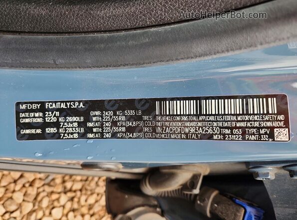 ZACPDFDW9R3A25630 2024 DODGE OTHER Синий Вид наклейки с VIN-кодом