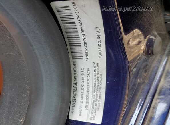 ZAM57RSA0G1175554 2016 MASERATI GHIBLI Blue Շարժիչի բաժամունքի տեսք