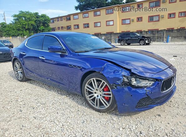 ZAM57RSA7G1185238 2016 MASERATI GHIBLI Blue Front right