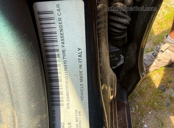 ZAM57RTA1G1176310 2016 MASERATI GHIBLI Black Вид задніх сидінь
