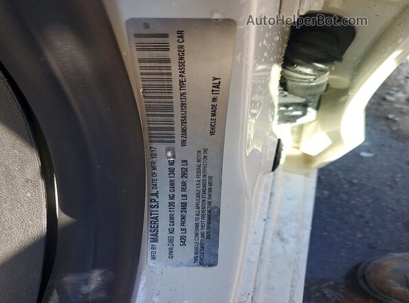 ZAM57XSA1J1281376 2018 MASERATI GHIBLI White Widok komory silnika