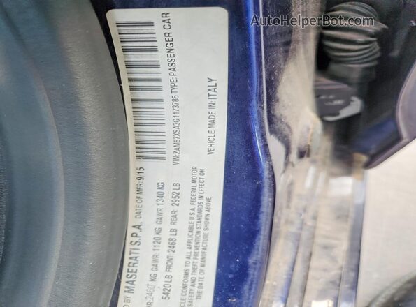 ZAM57XSA3G1173785 2016 MASERATI GHIBLI Синий Вид подкапотного пространства