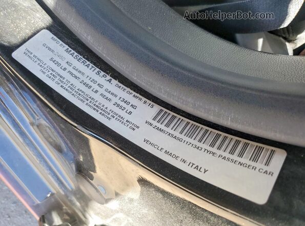ZAM57XSA5G1171343 2016 MASERATI GHIBLI Maroon Engine compartment view