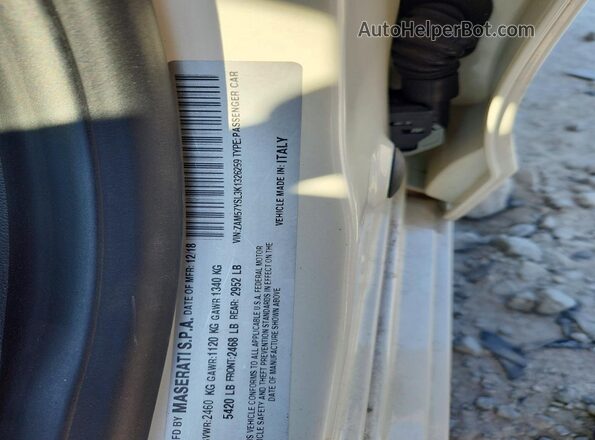 ZAM57YSL3K1326259 2019 MASERATI GHIBLI White ძრავის განყოფილების ხედი