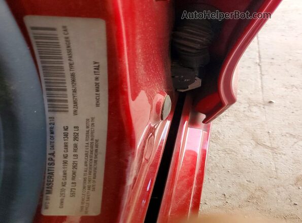 ZAM57YTA6J1296685 2018 MASERATI GHIBLI Красный Вид наклейки с VIN-кодом