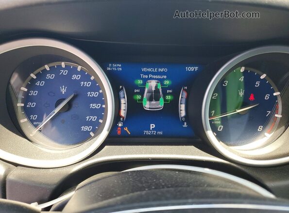 ZAM57YTA7J1292533 2018 MASERATI GHIBLI White Widok zestawu wskaźników