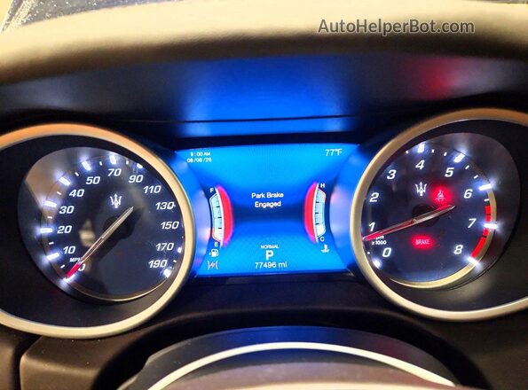 ZAM57YTAXK1313232 2019 MASERATI GHIBLI Blue Instrument cluster view
