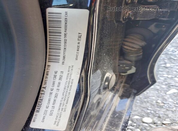 ZAM57YTS3K1315932 2019 MASERATI GHIBLI Black ძრავის განყოფილების ხედი