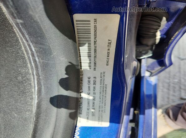 ZAM57YTS8J1290914 2018 MASERATI GHIBLI Blue 360 interior view