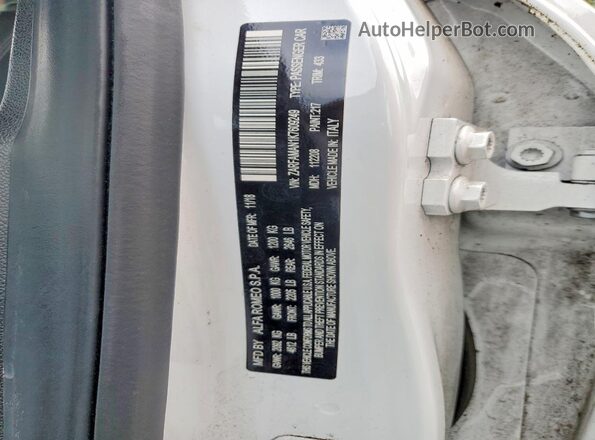 ZARFAMAN1K7609249 2019 ALFA ROMEO GIULIA White Widok naklejki z numerem VIN