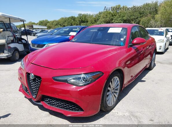 ZARFAMAN6N7660153 2022 ALFA ROMEO GIULIA Red Առջևի ձախ երեք քառորդ տեսարան