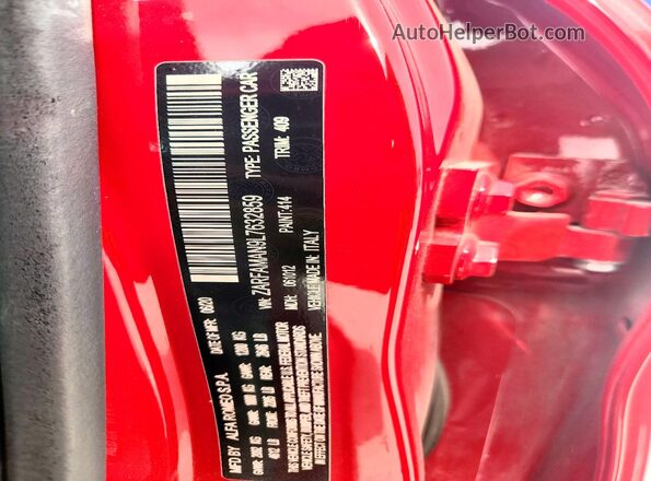 ZARFAMAN9L7632859 2020 ALFA ROMEO GIULIA Red Շարժիչի բաժամունքի տեսք