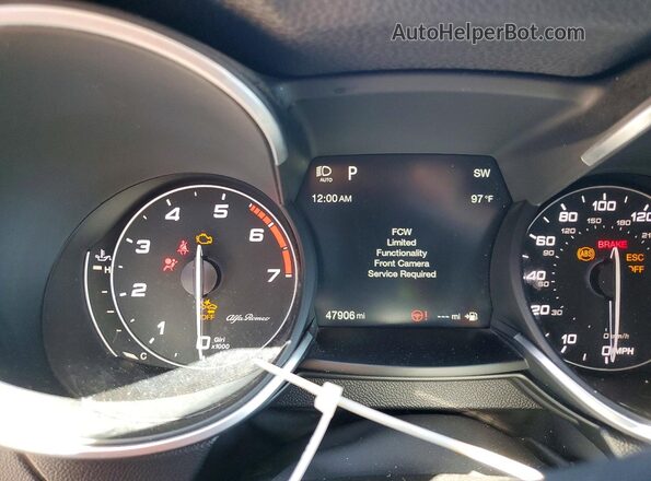ZASFAKAN2J7B79462 2018 ALFA ROMEO STELVIO Blue Widok zestawu wskaźników