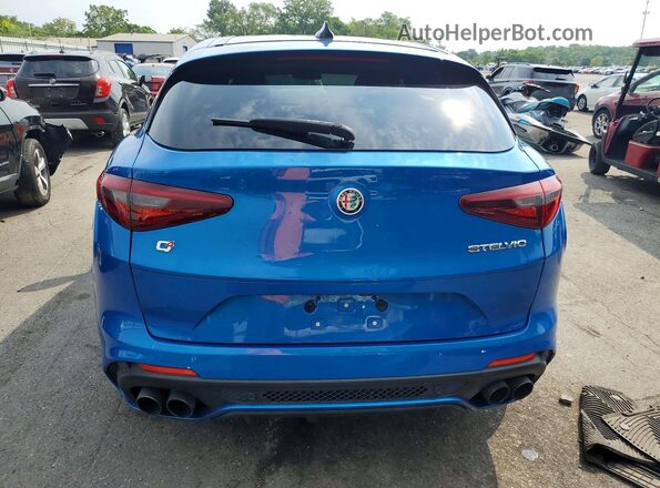 ZASFAKEVXJ7C21502 2018 ALFA ROMEO STELVIO Blue Rear view