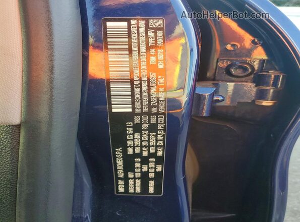 ZASFAKPN0J7B69357 2018 ALFA ROMEO STELVIO Blue Вид наклейки з VIN-кодом