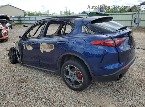 ZASFAKPN1J7B63826 2018 ALFA ROMEO STELVIO Blue Trasero izquierdo