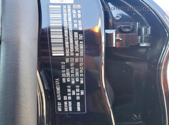 ZASPAJAN6L7C88508 2020 ALFA ROMEO STELVIO Black Vista de la etiqueta del VIN