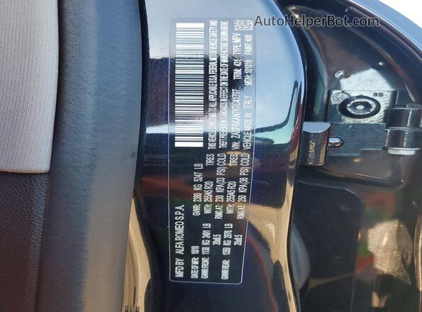 ZASPAKAN7K7C41797 2019 ALFA ROMEO STELVIO Black VIN კოდის სტიკერის ხედი