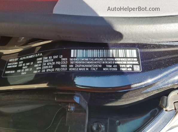 ZASPAKANXM7D08749 2021 ALFA ROMEO STELVIO Black Սալոնի 360 աստիճան տեսք