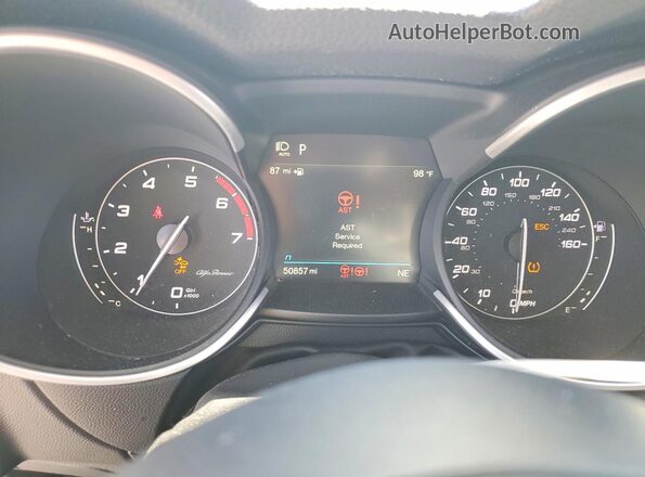 ZASPAKBN2L7C83357 2020 ALFA ROMEO STELVIO White Widok zestawu wskaźników