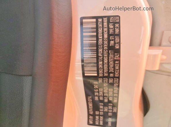ZASPAKBN7R7D81177 2024 ALFA ROMEO STELVIO Белый Вид наклейки с VIN-кодом