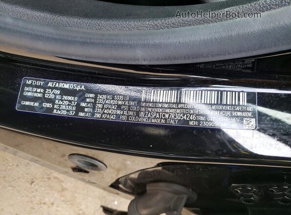 ZASPATCW7R3054246 2024 ALFA ROMEO OTHER Black VIN sticker view