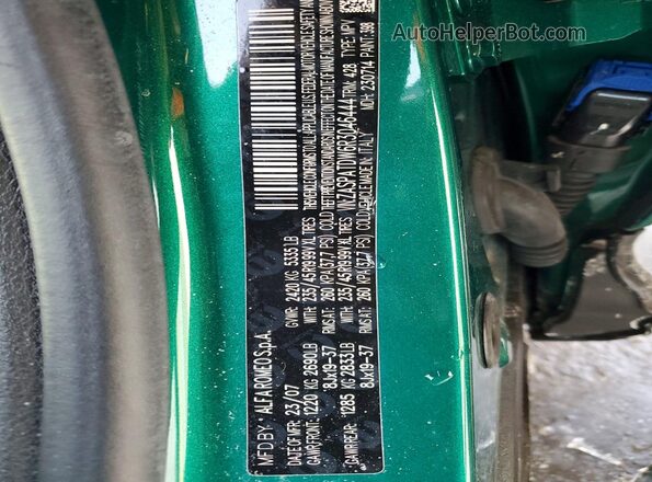 ZASPATDW6R3046444 2024 ALFA ROMEO OTHER Green VIN sticker view