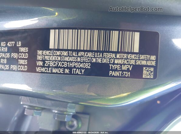 ZFBCFXCB1HP604082 2017 FIAT 500X Blue Շարժիչի բաժամունքի տեսք
