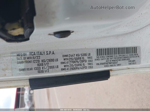ZFBHRFAB7N6Y46547 2022 RAM PROMASTER CITY White Շարժիչի բաժամունքի տեսք